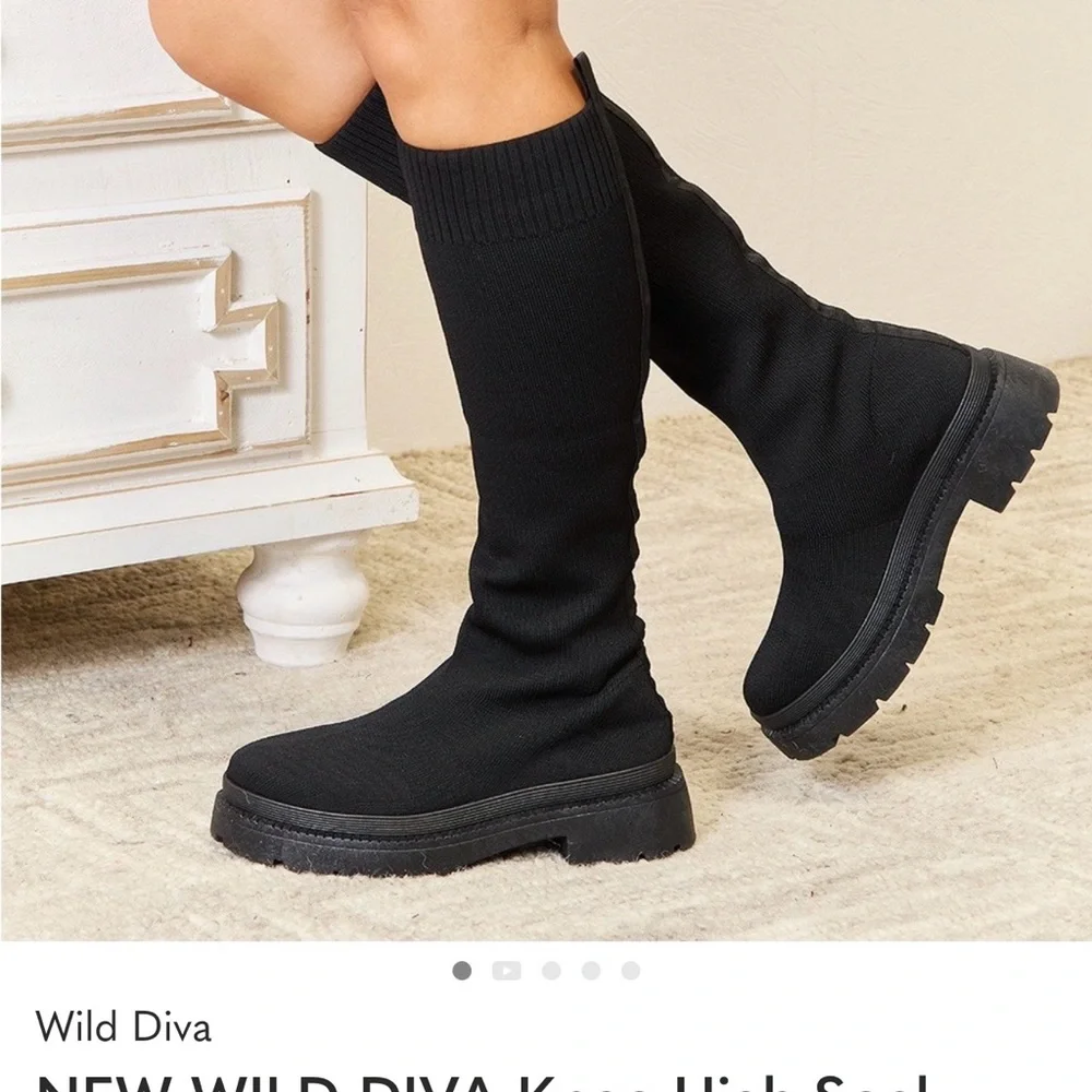 Wild Diva Black Over the Knee Boots